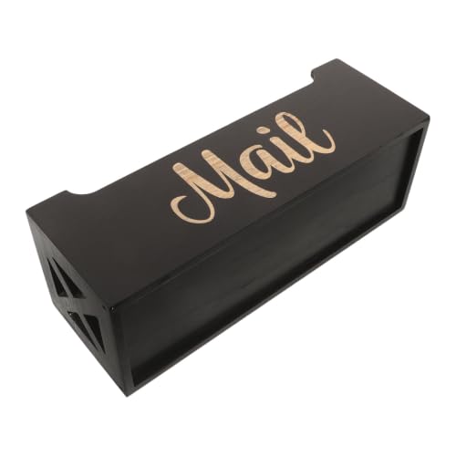 Clasificador de correo de madera negra versátil para sobres y cartas