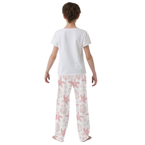 ZZKKO Seashell Starfish Watercolor Boys Pants for Kids Jogger Pants with Pockets S-XL3