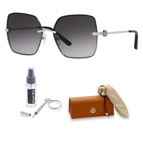 Tory Burch TY6080 Rectangular Sunglasses for Women +BUNDLE with ACCESSORY EYEWEAR KIT2