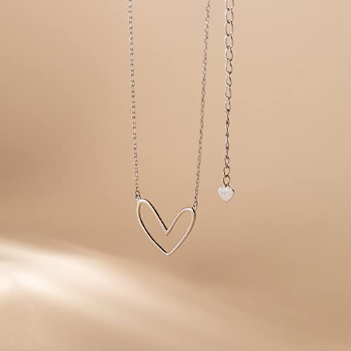 925 Sterling Silver Heart Charm Pendant Short Necklace For Women Wedding Jewelry
