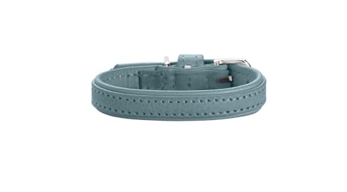 Hunter Hundehalsband SOHO MINI, Farbe: hellblau, Rindsleder, weich & geschmeidig, fellschonend, leicht, für kleine Hunde & Welpen, Made in Germany, Größe: 27