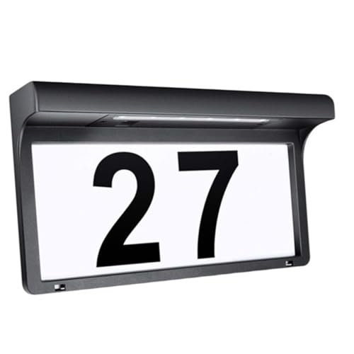 Plaque numéro maison solaire LED pour rendre votre adresse visible la nuit sur le mur