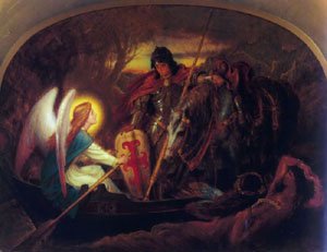 Peinture à l'huile de Sir Galahad pour salon élégant