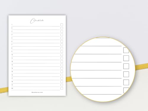 Dany Marcus Checkliste mit Goldschnitt, Aufgabenplaner mit Gold, To-Do-Liste, Liste zum Abhaken, DIN A5 hoch, 80 Blatt