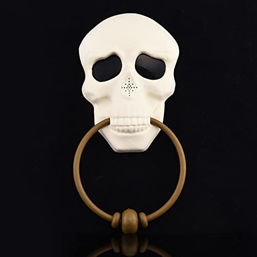Campainha de Halloween, campainha de caveira alimentada por bateria, estilo Halloween, cabeça de cav