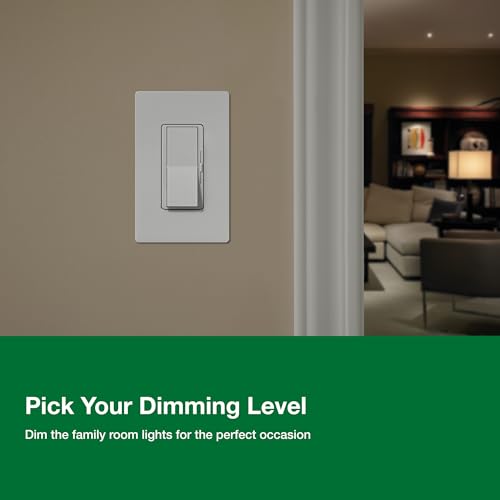 Image of Lutron Diva LED+ Dimmer Light Switch for Dimmable LED, Halogen, and Incandescent Bulbs, 150 Watt, Single-Pole or 3-Way, DVCL-153P-IV, Ivory