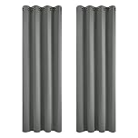 Deconovo Solid Thermal Insulated Blackout Curtains Material Room Darkening Curtains Eyelet Curtains for Kidsroom 52"x 54" Light Grey 1 PAIR