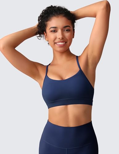 Image of BAYDI Clouduxi Y Back Sports Bra for Women - Padded Racerback Spaghetti Strap Low Impact Workout Yoga Bra, A-C Cups