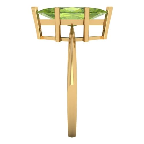 2.5 ctw Marquise Cut Solid Gold Engagement Ring for Women - 14K Yellow Gold - Natural Peridot Wedding Promise Ring for Her3