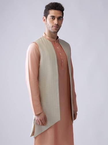Image of KISAH Men's Jacket - Jacquard Silk Blend - Indian Wedding Outfit for Men - Ideal for Weddings and Festivals