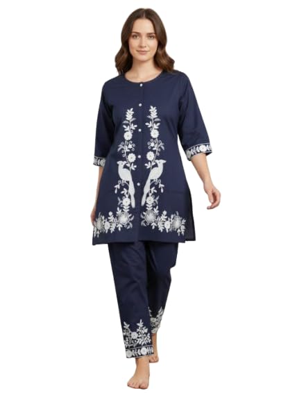 Women’s Cotton Rayon Co-ord Pant Set, Casual Kurta Style, Trendy Matching Outfit