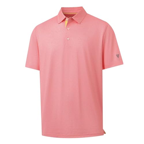 Image of M MAELREG Mens Golf Shirt Short Sleeve Dry Fit Print Moisture Wicking Performance Patterns Collared Polo Shirt