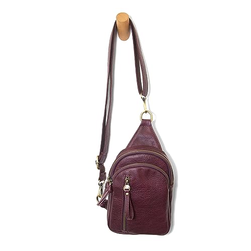 Image of Joy Susan Skyler Sling Bag: Vegan Leather, Zippered Closure, Brass Plated Hardware