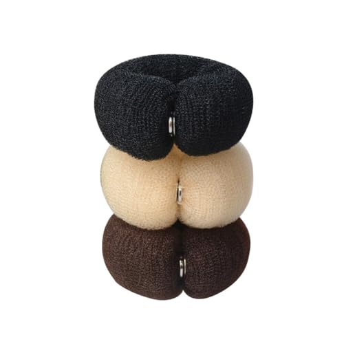 3PCS 20cm Donut Hair Bun Maker - Ring Style DIY Hair Foam Ring Shaper - Snap Roll Bun Tool for Women (3 Colors)