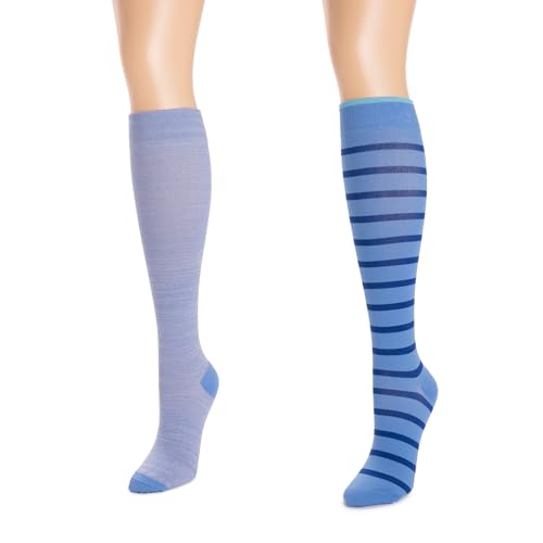 Image of MUK LUKS Women's 2 Pair Pack Nylon Compression Knee High Socks