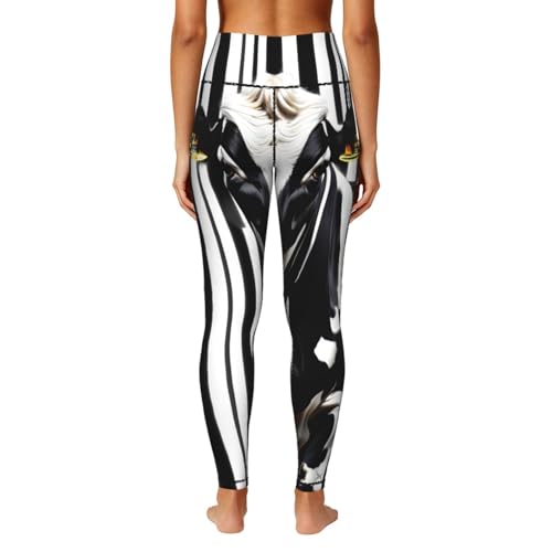 Leggings de yoga con bolsillos y estampado de vaca ERSDWRE 4