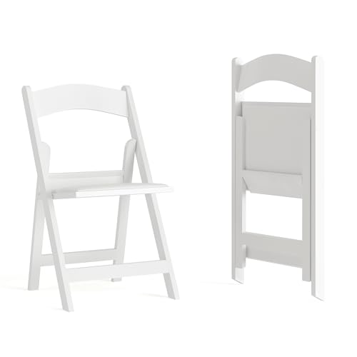 Image of Flash Furniture Hercules Series Folding Chairs for Weddings and Formal Events, Stackable Commercial Event Seats with 1,000-lb. Static Weight Capacity, Set of 2, White