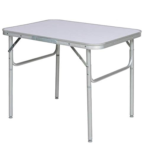 BAKAJI Klappbarer 90 x 60 cm Campingtisch Picknick Aluminium 90 x 60 x 70 cm, zusammenklappbar, Koffer flach Formica, Silber/schwarz, 90 x 60 x 70cm