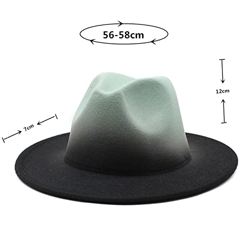 Tie-Dye Fedora Hat Women's Wide Brim Gradient Red Jazz Top Hat Autumn Winter Men's And Women's Fashion Panama Hat #TOP1