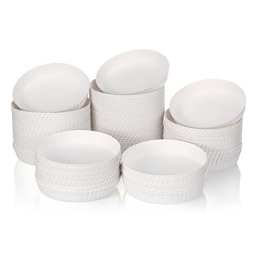 Garneck 100 Couvercles en Papier Jetables pour Gobelets en Papier, Lot de 100 Pièces, Adaptés aux Boissons Chaudes et Froides, Usage Unique, Empilables, pour Maison, Hôtel et Ktv