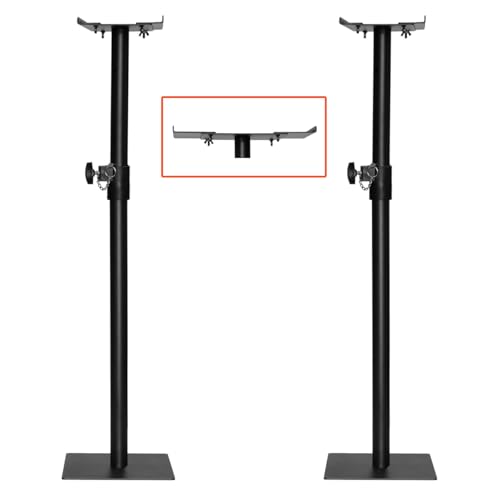 Image of Softline Pro SP 802 HV Heavy Duty Studio Monitor Stand, Wide Variable Top Plate, Square Base (Set of 2)
