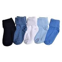 5 pairs of Plain Baby Socks - Roll Top Socks