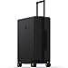 LEVEL8 Koffer Trolley, Rollkoffer Reisekoffer Hartschalen 4 Rollen, Spinner Handgepäck,TSA, 100% PC,Micro-Diamond Textured Design Koffer Trolley Groß(66cm, 65L,Schwarz)