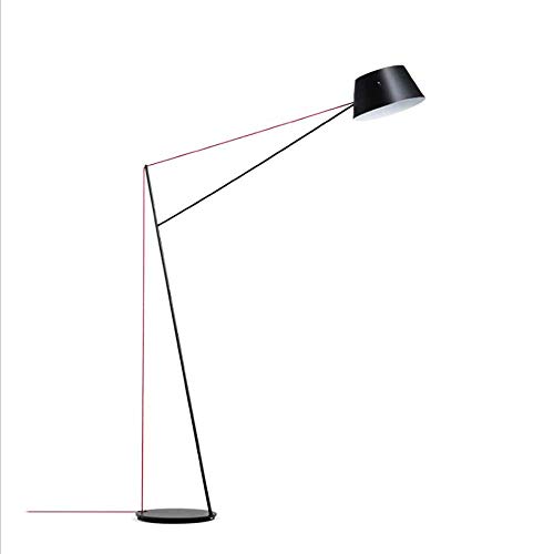 Stehlampe Wohnzimmer, Moderne nordische Stehleuchte, kreative Stehlampe mit schwarzem Aluminiumlampenschirm und Eisensockel, Leselampe für