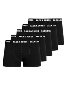 Jack & Jones JUNIOR Boy's JACHUEY Trunks 5 Pack NOOS JNR Boxer Shorts, Black/Pack:Black-Black-Blac... 152