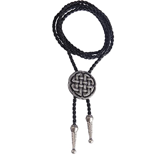 Image of GelConnie Native American Bolo Tie Rodeo Cowboy Leather Necktie Western Necklace Costume Accessories for Men,Women