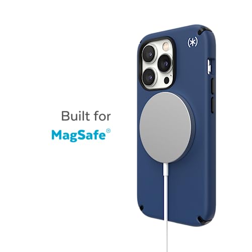 Image of Speck iPhone 14 Pro Case - Drop Protection, Scratch Resistant, Built for MagSafe Slim Phone Case for 6.1 Inch iPhones 14 Pro - Anti-Fade Case - Presidio2 - Coastal Blue /Black /White