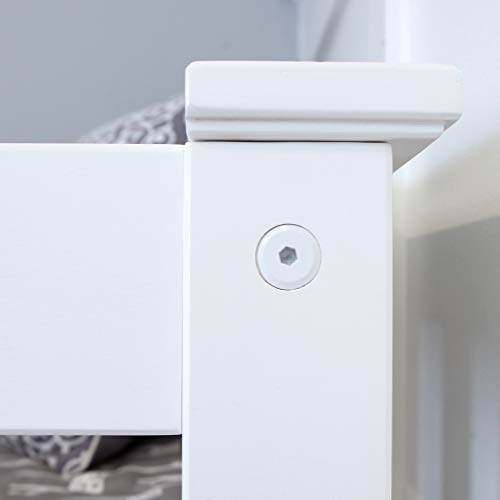 Image of Max & Lily Triple Twin Bunk Bed, Solid Wood Bed Frame For Kids, No Box Spring Needed, Easy Assembly, White
