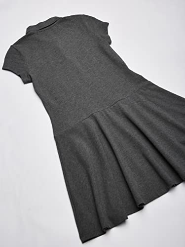 The Children's Place Girls Short Sleeve Pique Polo Dress, Drop Waist, Heather Grey Single, X-Large US4
