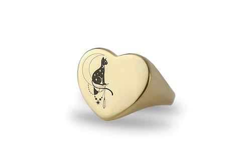 Bague personnalisée chat Sphynx gravez l'amour au coeur d'un bijou