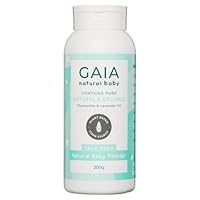 GAIA Natural Baby Powder | 100% talc free baby powder | cornstarch | organic Chamomile | organic Lavender | Perfume Free | Paraben Free | Nappy rash | Australian Made | Gentle baby care | 200g