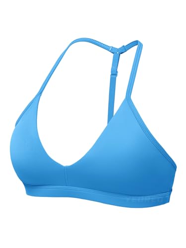 Image of YEOREO CoreFlex Women Sports Bras | Strappy, Padded, Halter, Open Back, Light Impact, Deep V Neck, Yoga, Workout, Gym
