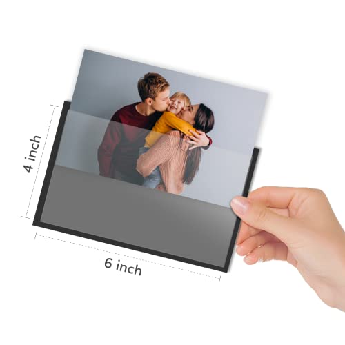 Magnetic Picture Frames For Refrigerator 4X6 Inches - 12 Units Of Black Magnetic Photo Frames With The Plastic Sleeves / Pockets For Your Pictures - Use It On A Fridge, Locker, Cabinet Or Dishwasher #TOP5