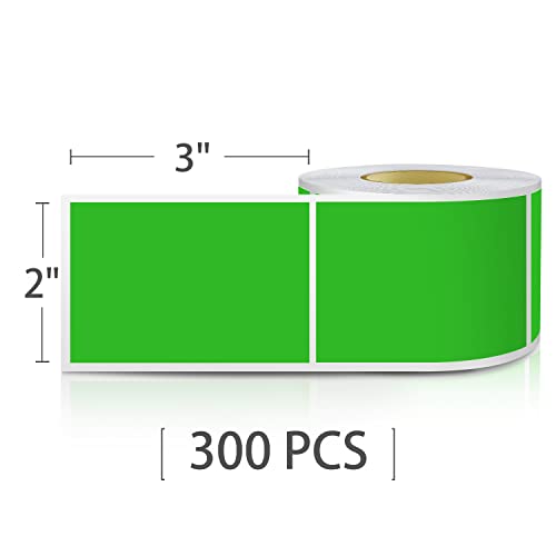 Stickers rectangle 2 x 3 cm vert à forte adhérence et surface inscriptible - 6