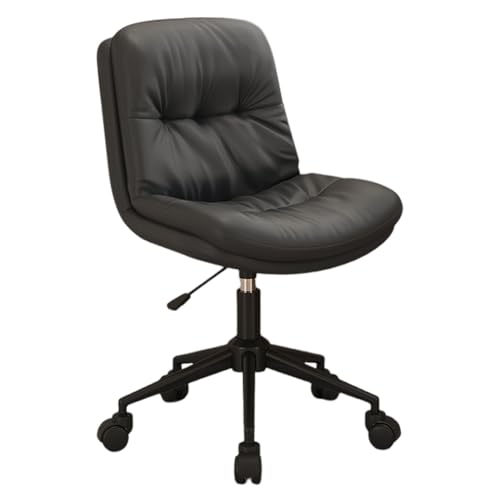 Chaise de bureau ergonomique pivotante en similicuir marron du milieu du siècle