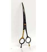 JIM PRO 7" Curved Dog Grooming Scissors with Safety Round Tips, Light Weight Professional Pet Gro...