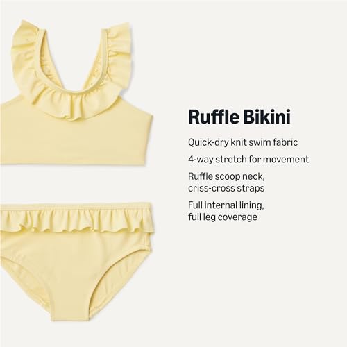 Image of Amazon Essentials Girls' Ruffle Two-Piece Bikini Swim Set