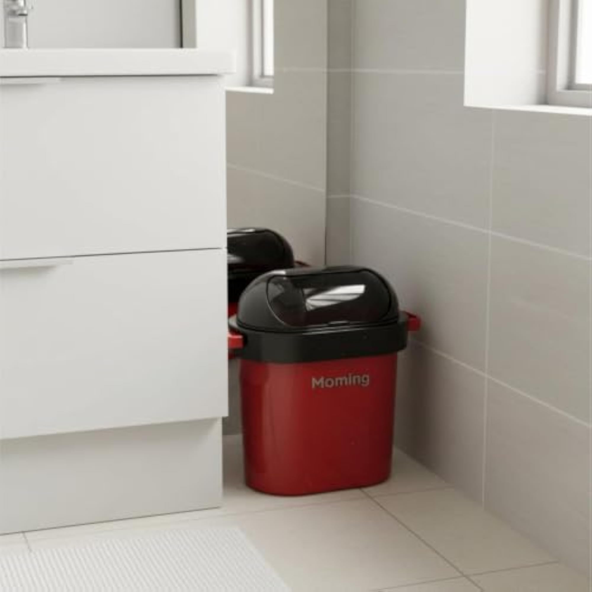 Sealed Lid Lidded Trash Can with Handles