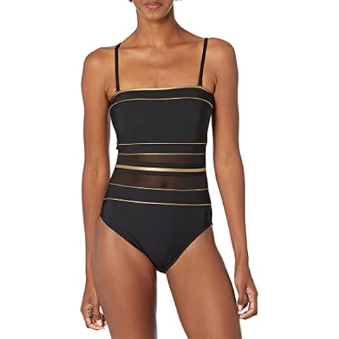Gottex Women's Onyx Bandeau One Piece Swimsuit, Black/Gold, 46 Cover