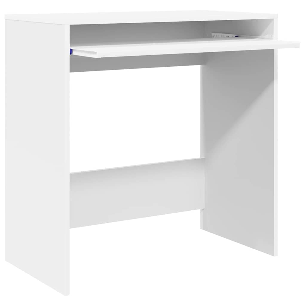 Computertisch Home Office Schreibtisch Holzwerkstoff 77,5 x 43 x 79 cm mit Regalbrettern und strukturierter Oberfläche, Stabiler Rahmen für Bürogeräte, pflegeleicht