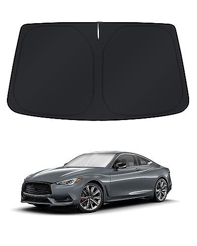 Image of KUST Windshield Sun Shade for Infiniti Q60 Coupe 2017-2022 Window Accessories Sunshade Sun Protector Foldable Block UV Rays Keep Car Cooler