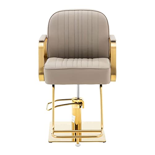 Physa Physa Staunton BEIGE Friseurstuhl mit Fußstütze Staunton Beige Barberstuhl in Gold und Beige Friseursessel Friseurstuhl höhenverstellbar
