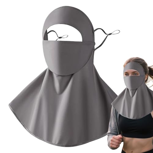 Máscara facial con protección UV, máscaras faciales deportivas, protección para el cuello con orificio para beber, transpirable, lavable, ajustable, oreja, para trabajos de campo, jardinería, pesca