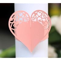 Lot De 50 Ronds De Serviette En Papier En Forme De Cœur - Décoration Élégante Pour Mariage, Baptême, Communion, Anniversaire, Noël - Blanc