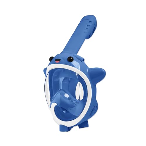 OLYSPM Schnorchelmaske Kinder,Kinder Schnorchelmaske,Anti-Beschlag Anti-Leck Tauchmaske Vollgesichtsmaske mit 180° Panoramablick,Tauchermaske mit Wasserstrahl für Wasserspielzeug