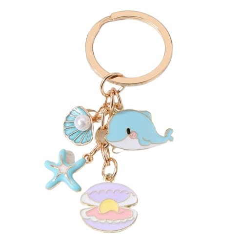 Porte-clés de voiture étoile de mer et bijou de sac à dos tendance